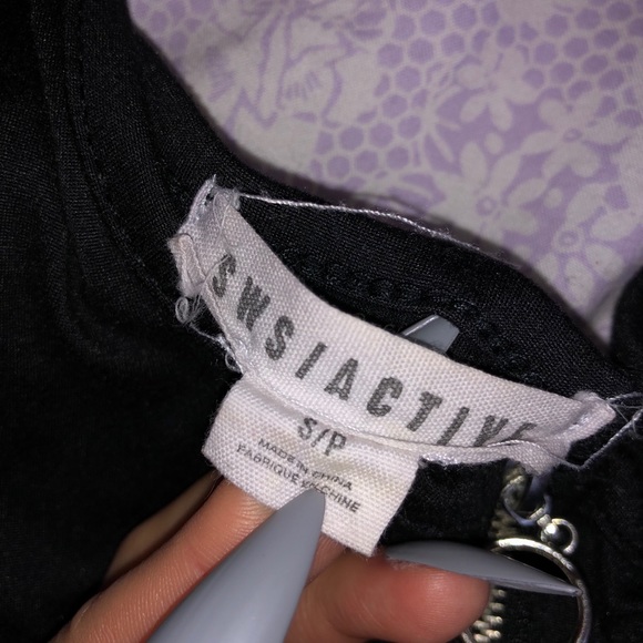 Black Tank Top with Green Detail - Picture 5 of 5